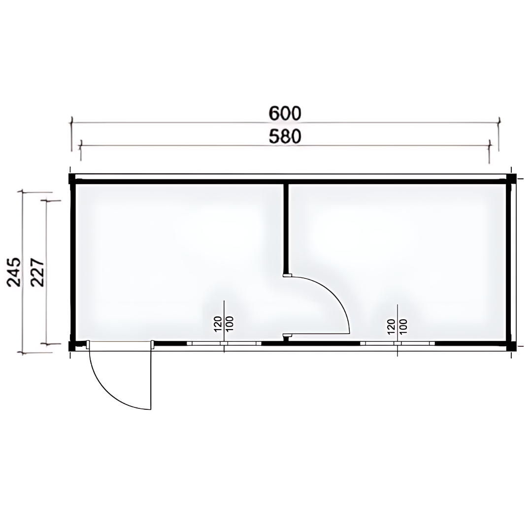 Контейнер с две преходни помещения