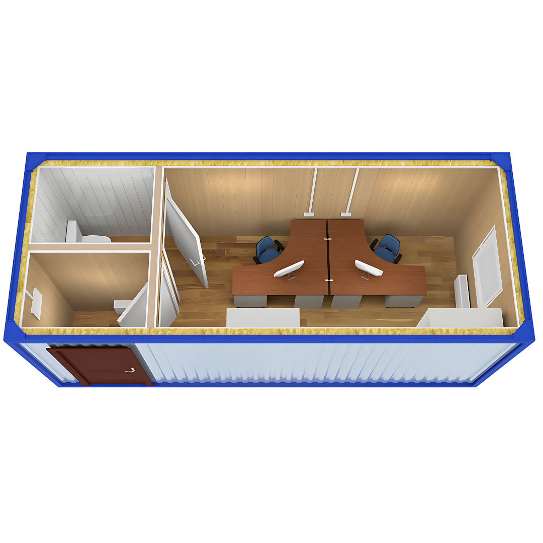 Контейнер с едно помещение, баня и WC