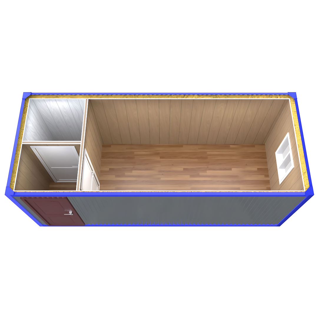 Контейнер с едно помещение, баня и WC