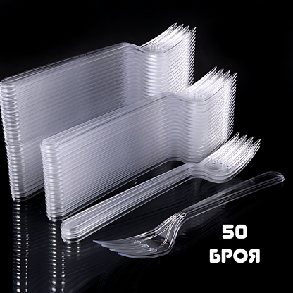 Пластмасова вилица Прозрачна