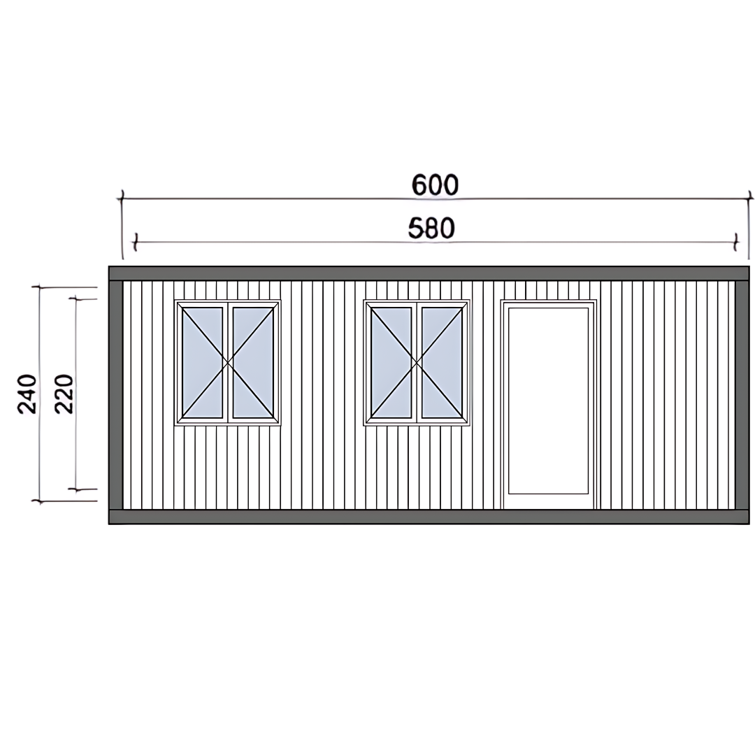 Контейнер с едно помещение, баня и WC