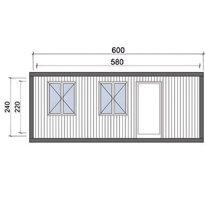 Контейнер с едно помещение, баня и WC