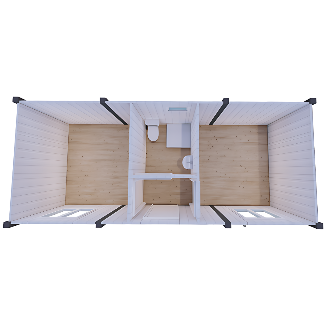 Контейнер с две помещения, баня и WC