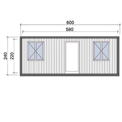 Контейнер с две помещения, баня и WC
