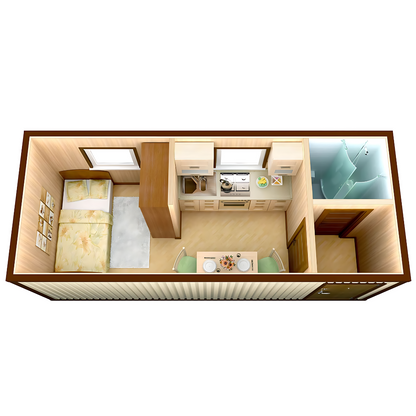 Контейнер с едно помещение, баня и WC