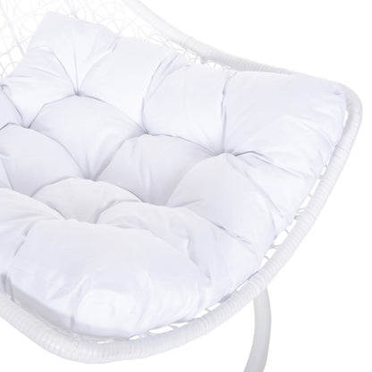 Висящо гнездо MILLIE метал - синтетичен ратан с бели възглавници Φ95x195Hcm.