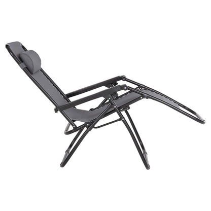 Фотьойл RELAX COMPANION сив текстилен - черен метал 67x145x110Hсм.
