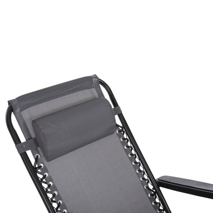 Фотьойл RELAX COMPANION сив текстилен - черен метал 67x145x110Hсм.