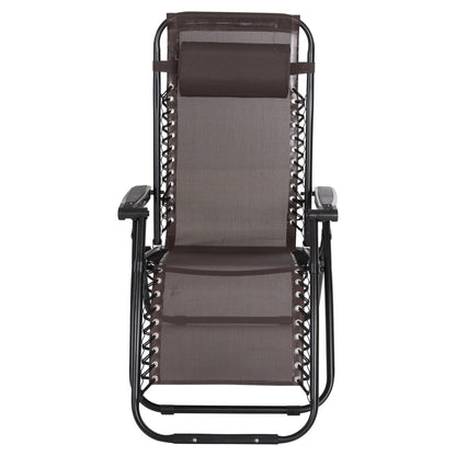 Фотьойл RELAX COMPANION кафяв текстилен и черен метал 67x145x110Hcm.