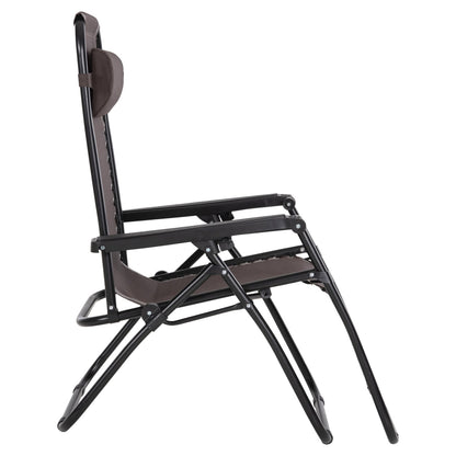 Фотьойл RELAX COMPANION кафяв текстилен и черен метал 67x145x110Hcm.