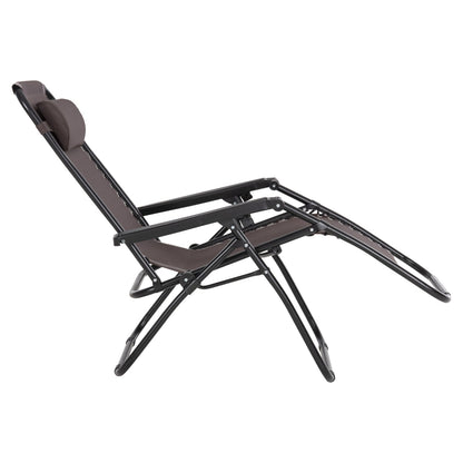 Фотьойл RELAX COMPANION кафяв текстилен и черен метал 67x145x110Hcm.