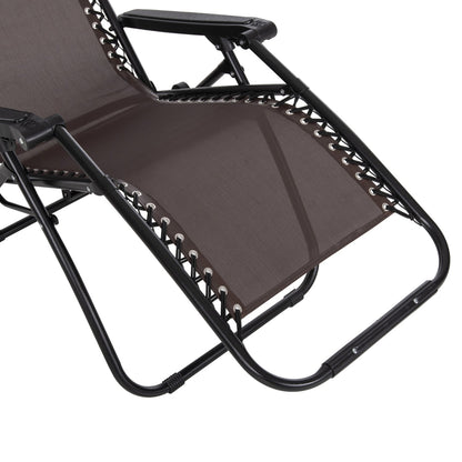 Фотьойл RELAX COMPANION кафяв текстилен и черен метал 67x145x110Hcm.
