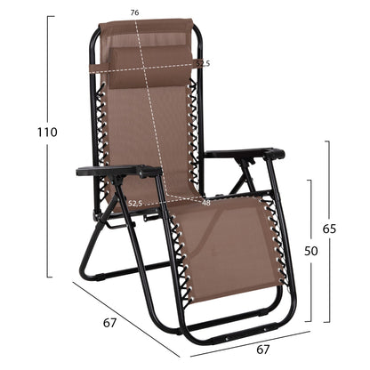 Фотьойл RELAX COMPANION шампанско цветен текстилен и черен метал 67x145x110Hcm.