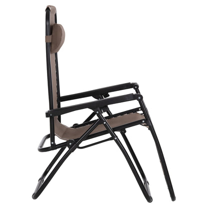 Фотьойл RELAX COMPANION шампанско цветен текстилен и черен метал 67x145x110Hcm.