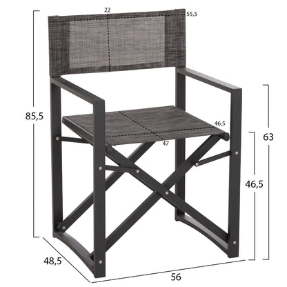 Режисьорски стол алуминий DUPRE сив цвят 57x48,5x85.5Hсм