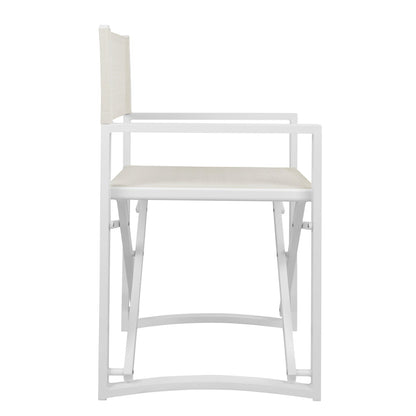 Режисьорски стол алуминий DUPRE бял цвят 57x48,5x85.5Hсм