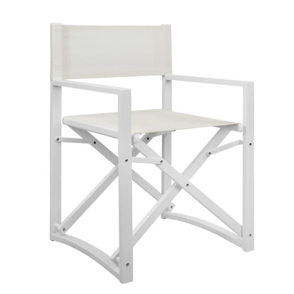 Режисьорски стол алуминий DUPRE бял цвят 57x48,5x85.5Hсм