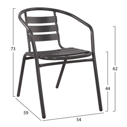 Комплект 3 части с маса Figo 60x60x72 и столове Laura сив цвят