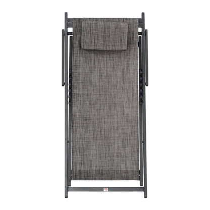 Професионален шезлонг KEA алуминий и текстилен в сив цвят 59,5x102,5x94см